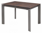 Стол CORNER 120 Glazed Glass Moss+Grey 80*120 + 50 см вставка